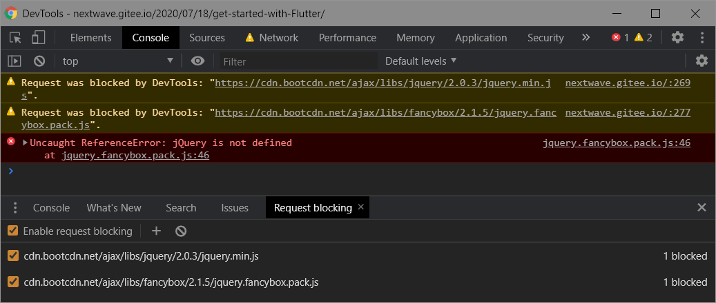 dependent script execution error