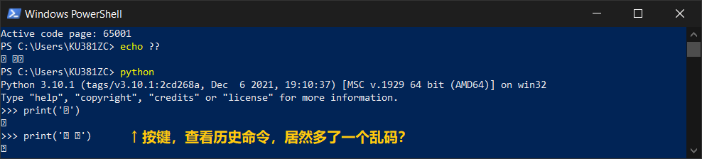 PowerShell chcp 65001 也不行啊