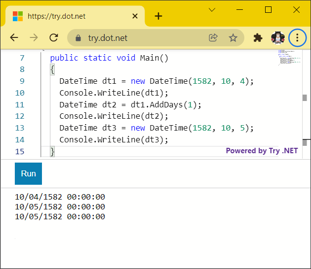 missing days in C#