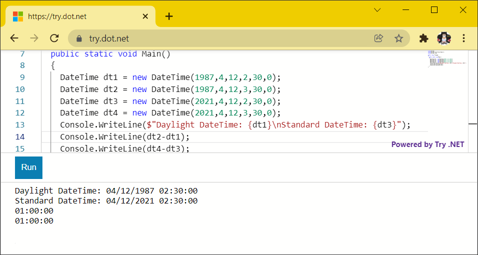 daylight in C#
