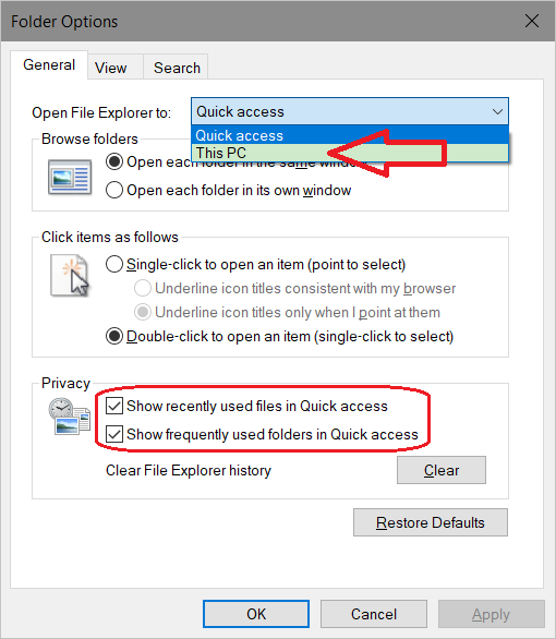Folder Options